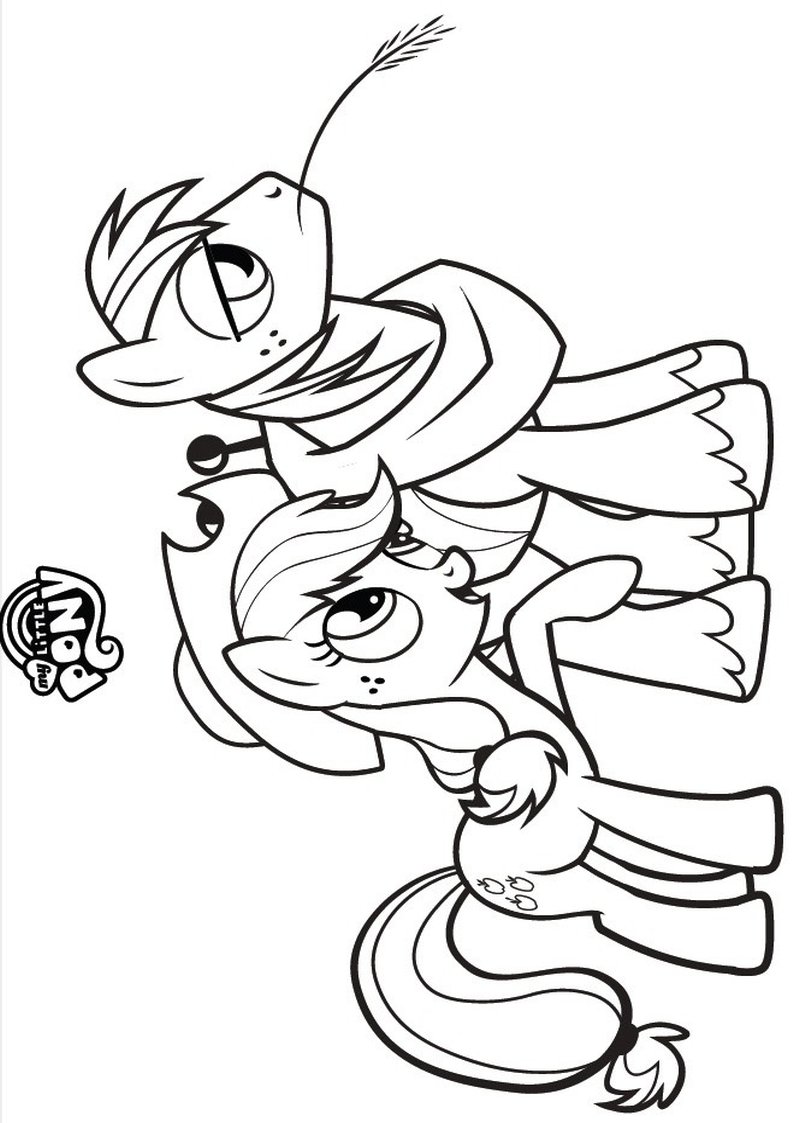 kolorowanka My little Pony Applejack, malowanka do wydruku dla dziewczynki numer 3